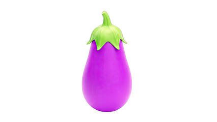 Purple Eggplant Isolated on White Background