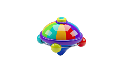 Colorful Toy Top Isolated on White Background