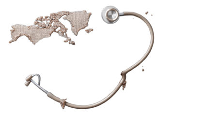 Medical stethoscope forming a map of Greece