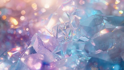 Colorful crystal textures with refractive light patterns, suitable for UI backdrop and visual design