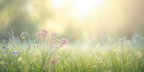 Delicate natural flowers in bright colors background, used as an abstract summer floral pattern for vintage art design