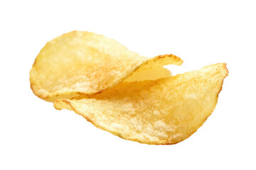 Golden crispy potato chips with delicious texture