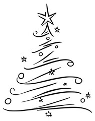 A minimalist Christmas tree with decorations on it