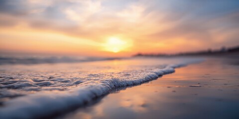 Defocused abstract background of sunset on the beach, suitable for text and layout design