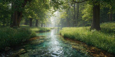 A forest stream amid tall trees, highlighting erosion risk and natural preservation