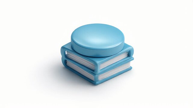Blue objects stacked on top of each other on a white background.