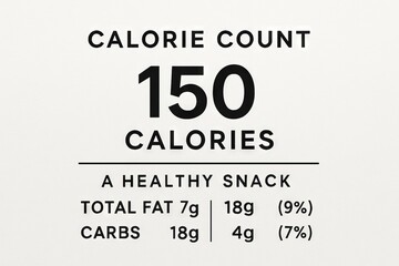 Healthy snack label highlighting calorie information with focus on total fat and carbohydrates for nutritional awareness and healthy eating choices