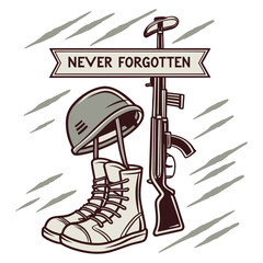 Never Forgotten: Soldier Memorial Tribute Design