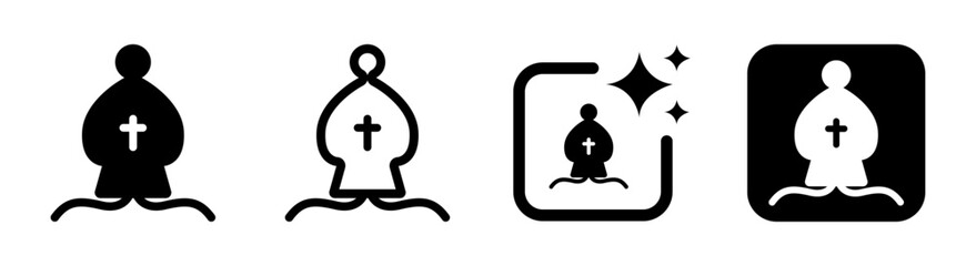 Chess bishop icon in black transparent vector illustration symbolizing strategy and teamwork
