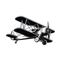 Vintage biplane aircraft illustration © Pixel Loft
