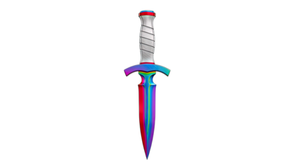 Rainbow Dagger Isolated on White Background