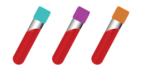 Blood sample tube isolated for medical analysis, research, and healthcare diagnostics