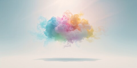Vivid cloud of thoughts, creative mind, positive self expression, and a burst of originality, used as an energetic background for design work
