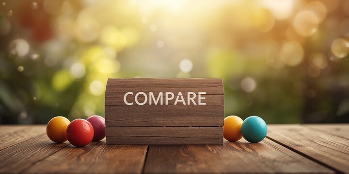 Educational display with a word on a wooden block and balls arranged nearby, focused on learning aid design - Powered by Adobe