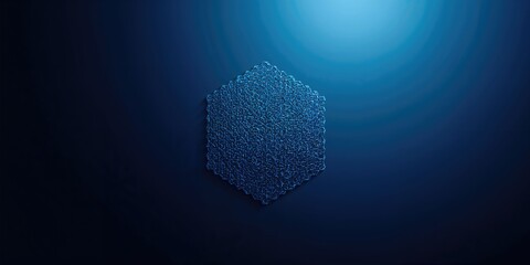 Abstract metal hexagon pattern with a blue grid background, suitable for UI layout or data visualization, technical surfaces