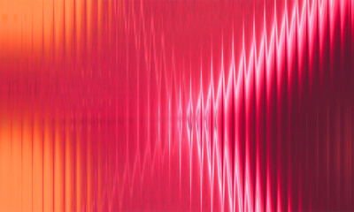 Vibrant Pink and Orange Ribbed Wave Texture | Abstract Glass Distortion Background