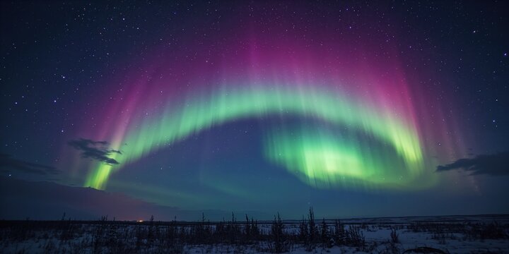Aurora Borealis over a starry sky in northern Sweden, seasonal change awareness