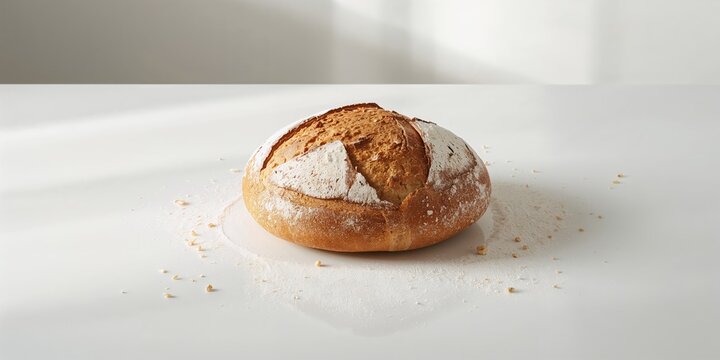 Artisan Batard Sourdough bread with leaf scoring, natural fermentation and crust texture, World Bread Day