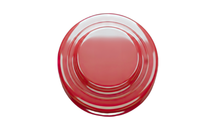 Red Button Isolated on White Background