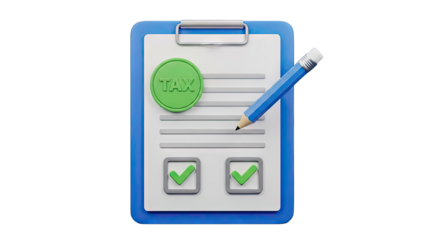 Clipboard with Checklist and Pencil Showing Approved Stamp and Checkmarks on Transparent Background Minimalist 3D Render