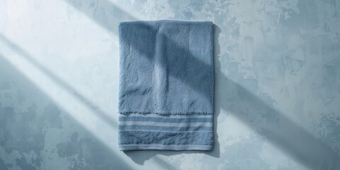 Old towel surface with faded blue-gray color in a washing machine drum used for spin-drying, maintenance tasks