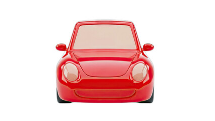 Red Cartoon Car Isolated on White Background