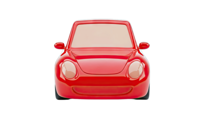 Red Cartoon Car Isolated on White Background