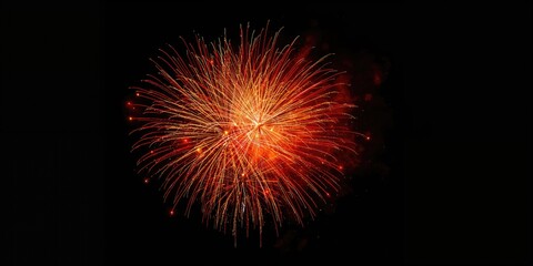 Fireworks displays against a dark night sky, celebration and visual spectacle, New Year's Eve