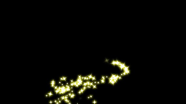 Magic Golden Star Explosion , Fantasy Spark Sparkle Light Overlay Animation Loop