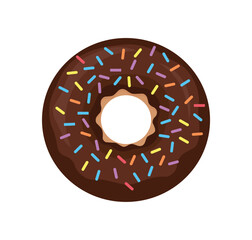 Delicious Chocolate Donut with Colorful Sprinkles