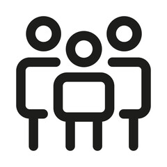Group of People Icon. Modern Professional Minimal Line Vector Symbol for Teamwork and Collaboration