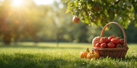 Fresh organic fruit basket arranged for healthy snacking, suitable for promoting fiber intake, World Food Day