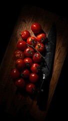 cherry tomatoes on a wooden table