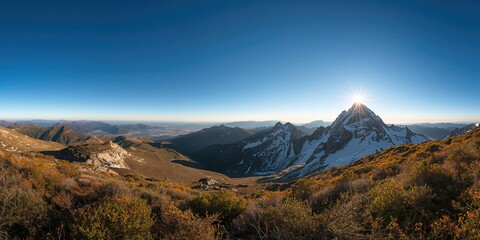 Alpine landscape in the mountains of Siberia, showcasing rugged terrain and snow-capped peaks during winter