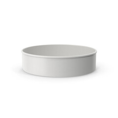 Empty round cake pan PNG isolated on transparent background, 3d