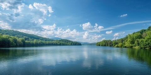Lake in the Hills scene natural landscape for environmental preservation
