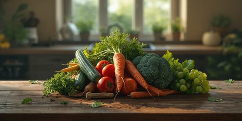 Fresh raw organic vegetables displayed on a surface, ideal for healthy eating or nutrition planning, World Food Day