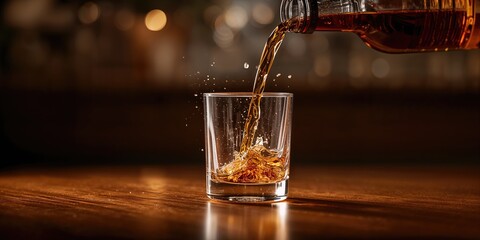 Alcohol being poured onto a tabletop glass, beverage service safety practices