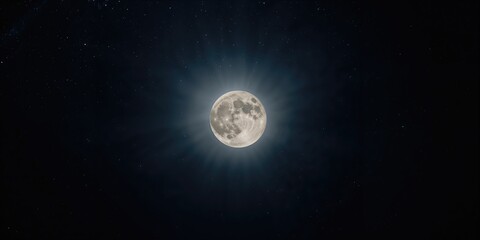 Full moon illuminated at night, serving as a natural light source for nighttime sky observation