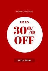  red modern Christmas sale poster design