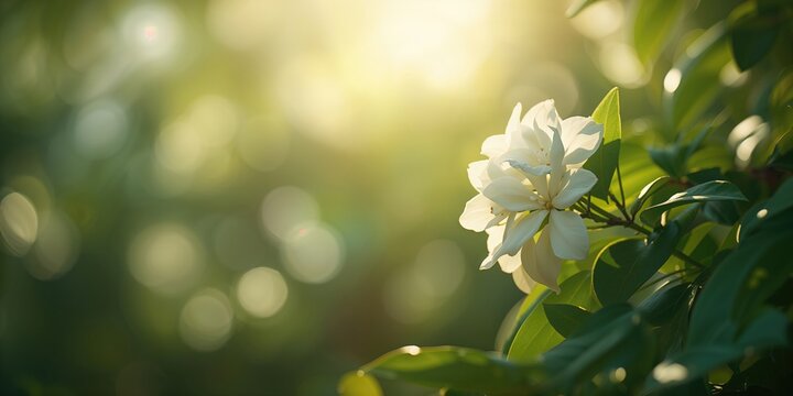 Jasmine flowers, used in fragrance industry, with a focus on their natural setting and detailed petal structure