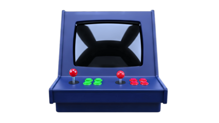 Retro Arcade Machine Isolated on White Background