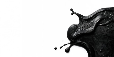 Black fabric and adhesive slime, used in material adhesion or safety hazard assessment, isolated on white background