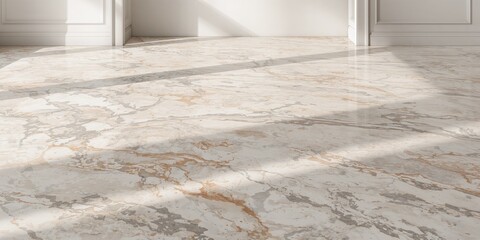 Polished marble flooring with intricate patterns serving as a durable interior surface, emphasizing aesthetic appeal