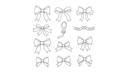 Merry Christmas & Happy New Year Design Elements – Coquette Style Hand-Drawn Pink Snowflakes, Bow Ribbon Frames & Dividers | Vector Illustration