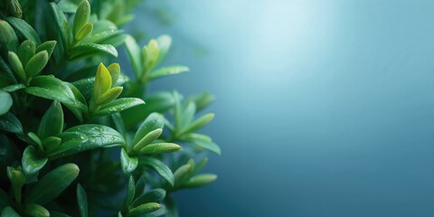 Fototapeta premium Small green leaf plants on a white background, suitable for use as a background for text and layout, Earth Day