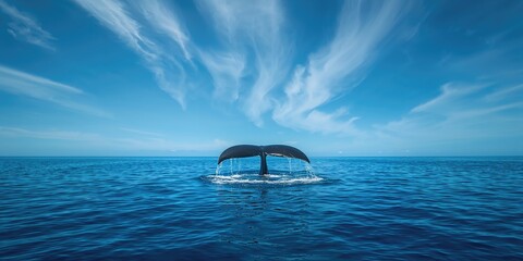 Humpback whale tail in Samana, seasonal migration patterns, Earth Day