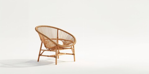 Bamboo chair placed against a plain white backdrop suitable for furniture catalog images