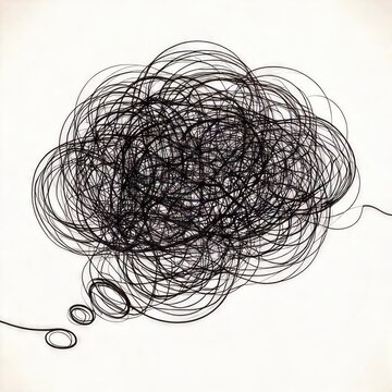 Black scribbled thought bubble