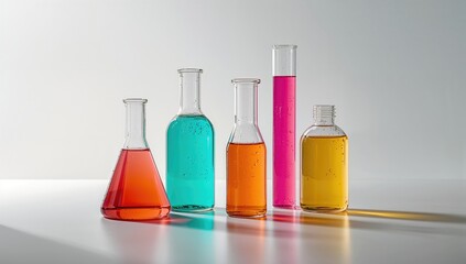 Laboratory test tubes filled with vibrant liquids, illustrating chemical handling safety, World Chemistry Day